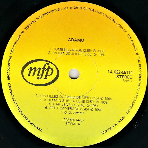 Adamo : Adamo (LP, Comp)