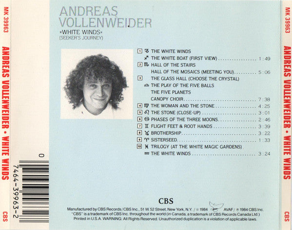 Andreas Vollenweider : White Winds (Seeker's Journey) (CD, Album)