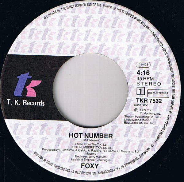 Foxy : Hot Number (7")
