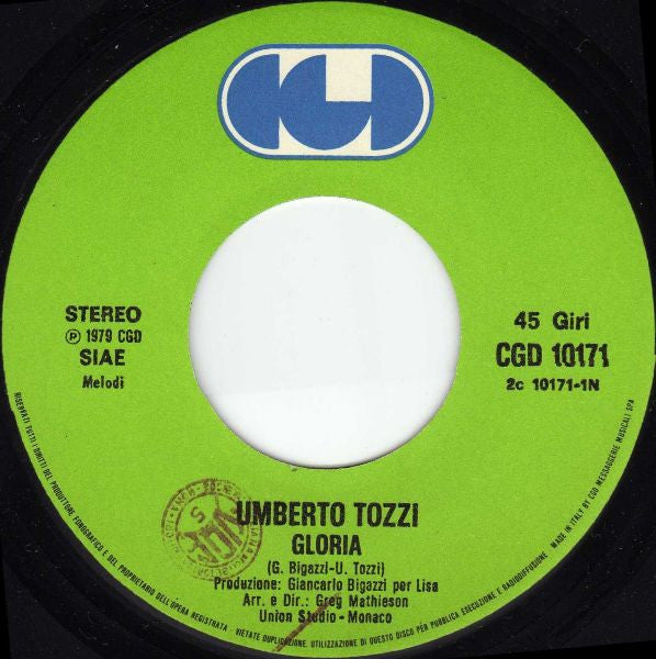 Umberto Tozzi : Gloria (7")