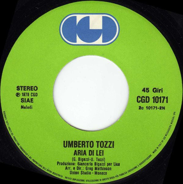 Umberto Tozzi : Gloria (7")