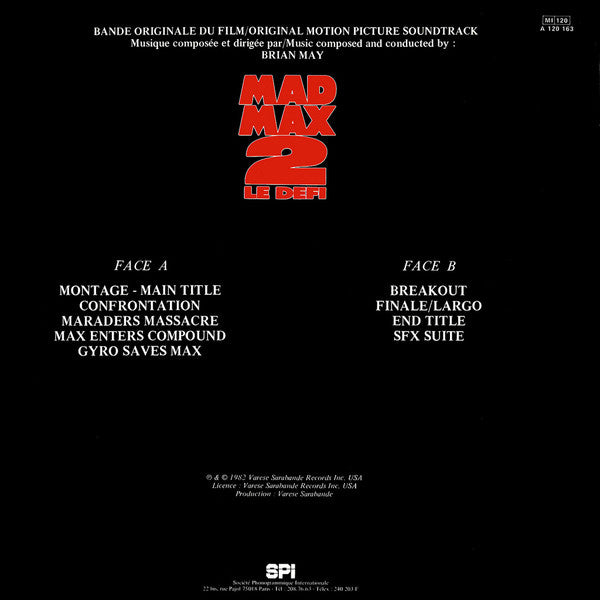 Brian May (2) : Mad Max 2, Le Defi (Bande Originale Du Film) (LP)