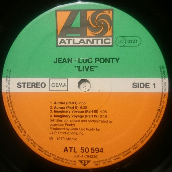 Jean-Luc Ponty : Live (LP, Album)