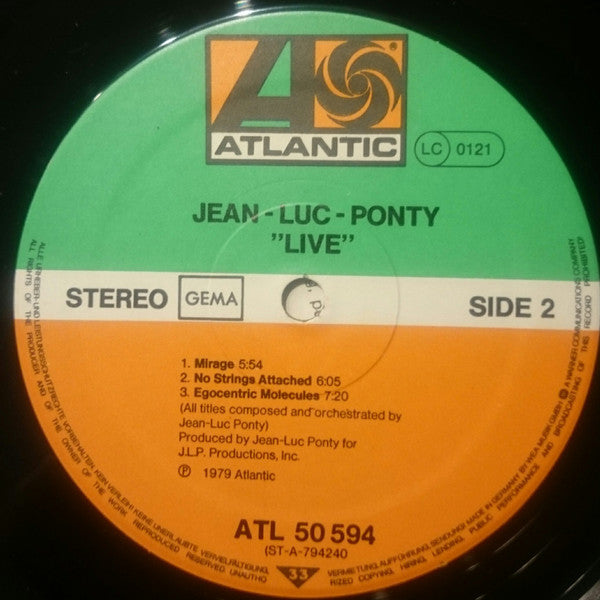 Jean-Luc Ponty : Live (LP, Album)