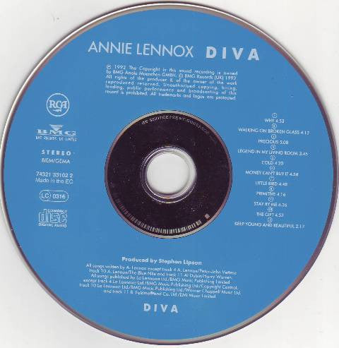 Annie Lennox : Diva (CD, Album, RP)