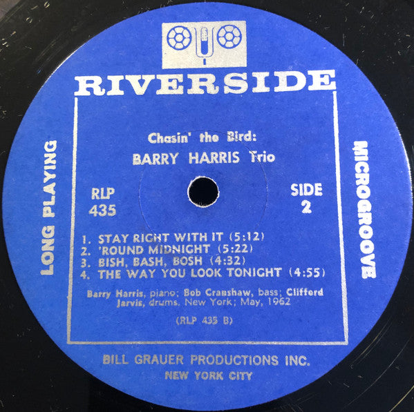 Barry Harris Trio : Chasin' The Bird (LP, Album, Mono)