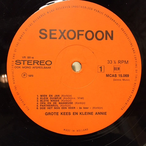 Grote Kees & Kleine Annie : Schaamliedjes (LP, Album)