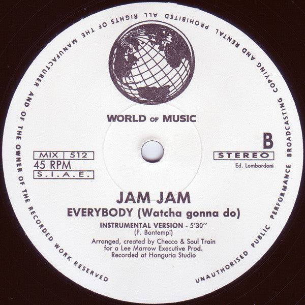 Jam Jam : Everybody (Watcha Gonna Do) (12")