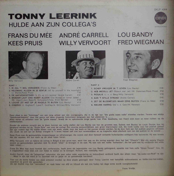 Tonny Leerink : Hulde Aan Zijn Collega's (LP, Comp)