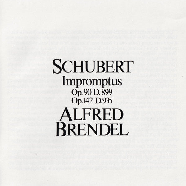 Franz Schubert, Alfred Brendel : Impromptus Op.90 D.899 / Op.142 D.935 (CD, RE, RM)