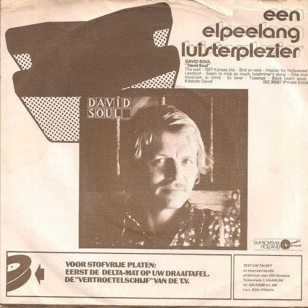 David Soul : Going In With My Eyes Open (7", Single)
