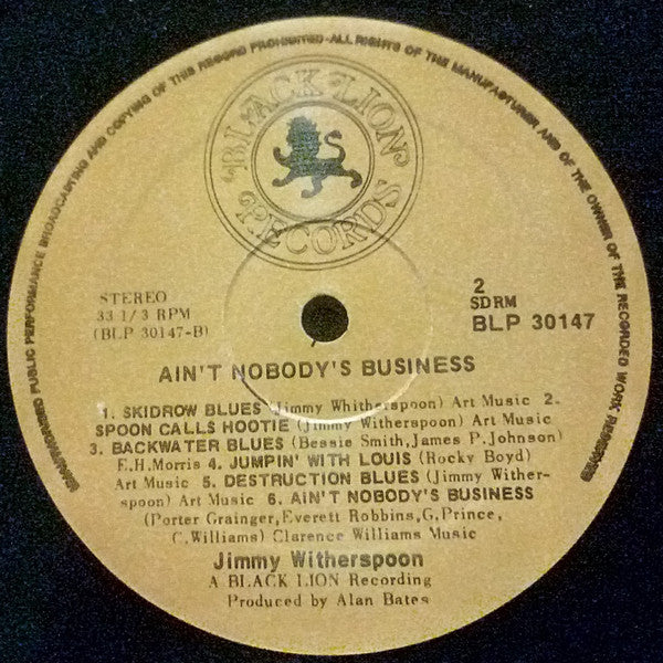 Jimmy Witherspoon : Ain't Nobody's Business (LP, Mono, RE)