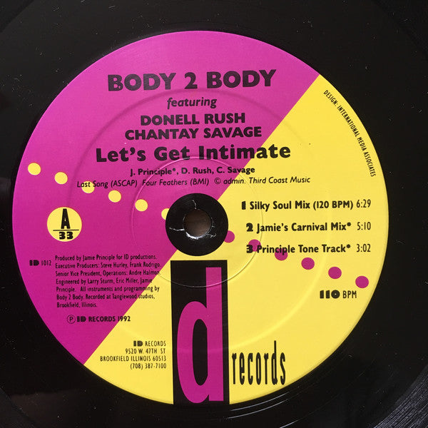 Body 2 Body Featuring Donell Rush* & Chantay Savage : Let's Get Intimate (12")
