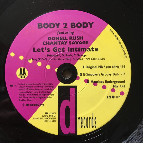Body 2 Body Featuring Donell Rush* & Chantay Savage : Let's Get Intimate (12")