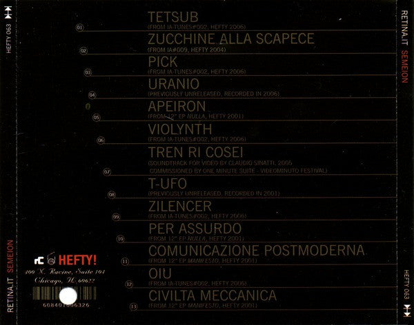 Retina.it : Semeion (CD, Album)