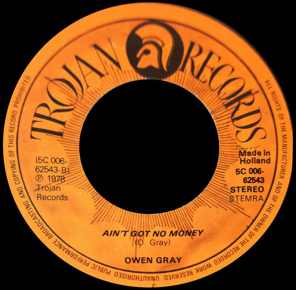 Owen Gray : Fire In A Trenchtown (7", Single)