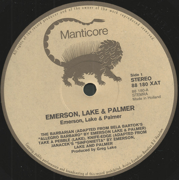Emerson, Lake & Palmer : Emerson, Lake & Palmer (LP, Album, RE)
