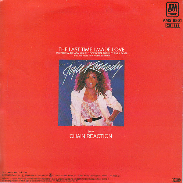 Joyce Kennedy Featuring Jeffrey Osborne : The Last Time I Made Love (7", Single)