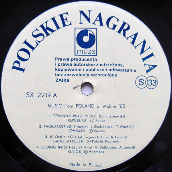 Various : Music From Poland At Midem '85 (2xLP, Comp)