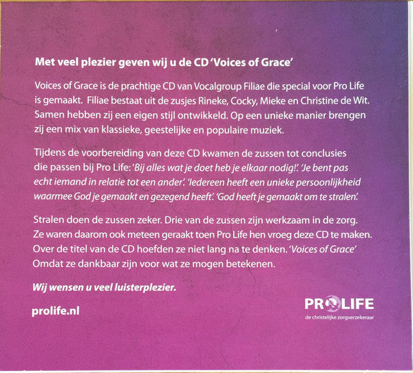 Filiae : Voices Of Grace (CD, Album, Promo)