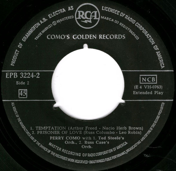 Perry Como : Como's Golden Records (7", EP, Comp)