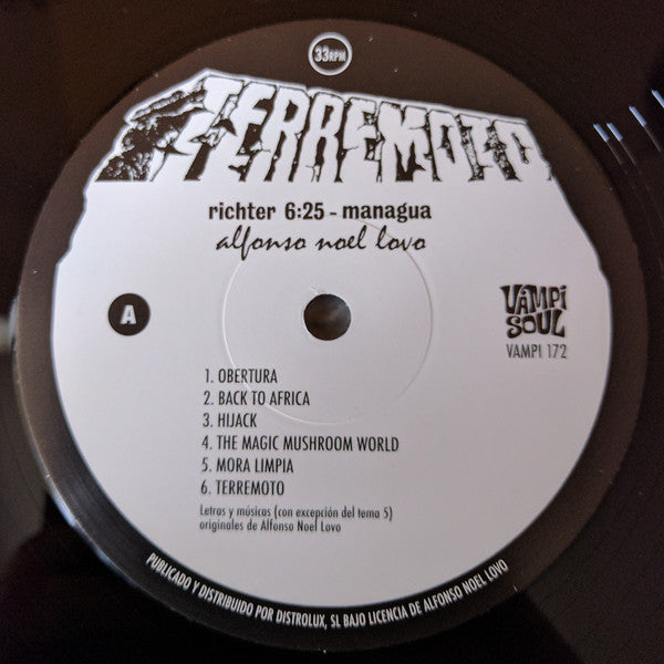 Alfonso Lovo : Terremoto Richter 6:25 Managua (LP, Album, RE)