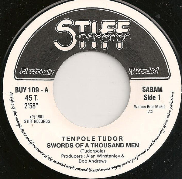 Tenpole Tudor : The Swords Of A Thousand Men (7", Single)