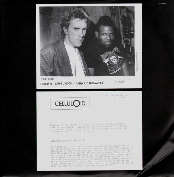 Time Zone Featuring John Lydon And Afrika Bambaataa : World Destruction (The Complete Celluloid Mixes) (12", RSD, RM, Whi)