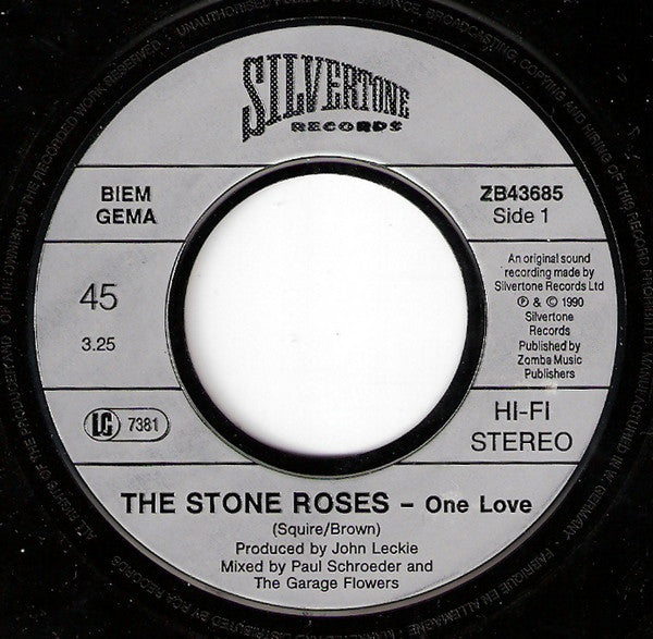The Stone Roses : One Love (7", Single)