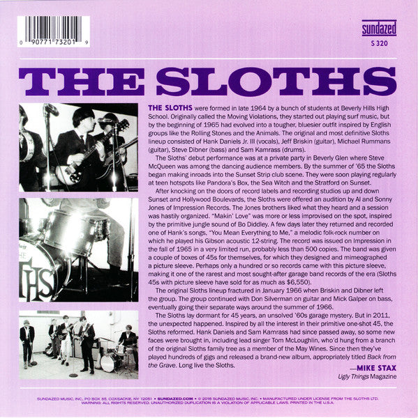 Sloths : Makin' Love / You Mean Everything To Me (7", RSD, Single, RE, Ora)