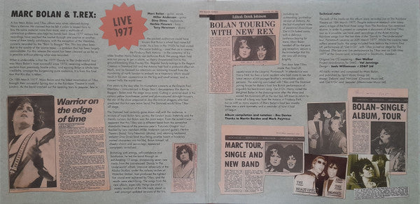 Marc Bolan & T. Rex : Live 1977 - 40th Anniversary Edition (2xLP, Album, RE, Gre)