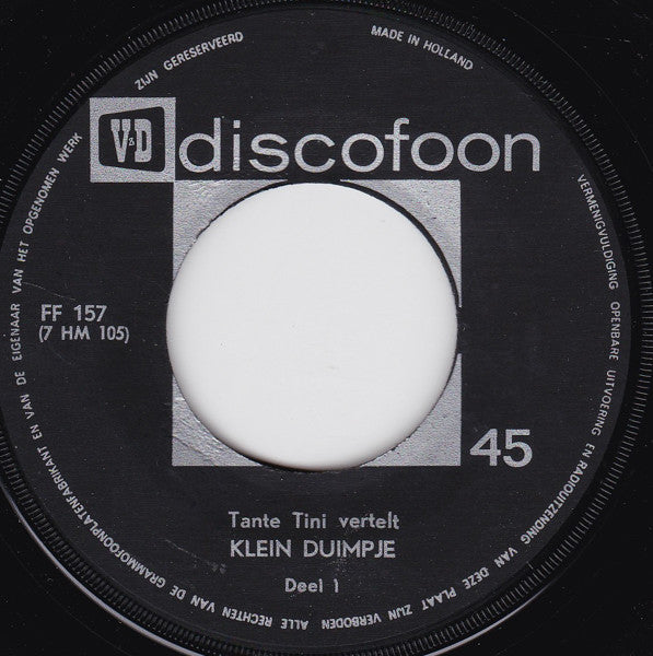 Tante Tini : Klein Duimpje (7", Single)