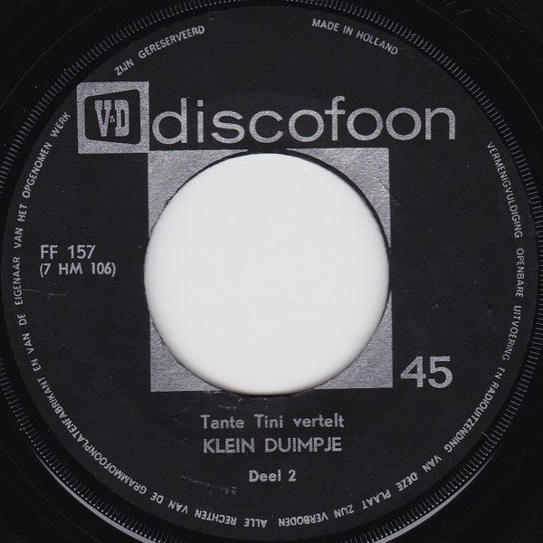 Tante Tini : Klein Duimpje (7", Single)