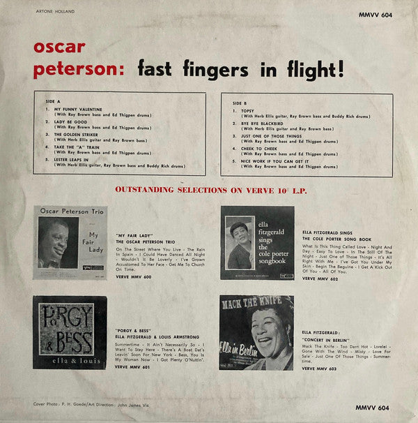 Oscar Peterson : Fast Fingers In Flight! (10", Album)
