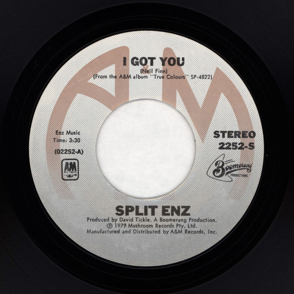Split Enz : I Got You  (7", Single, Pit)