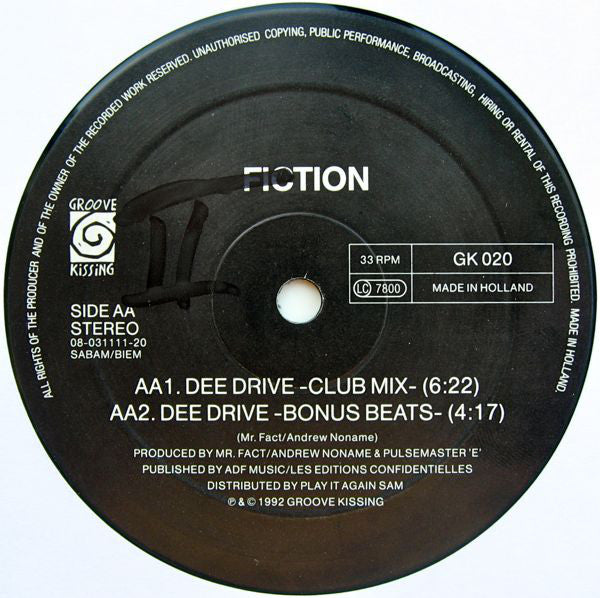 Fiction : Wild Sax (12")
