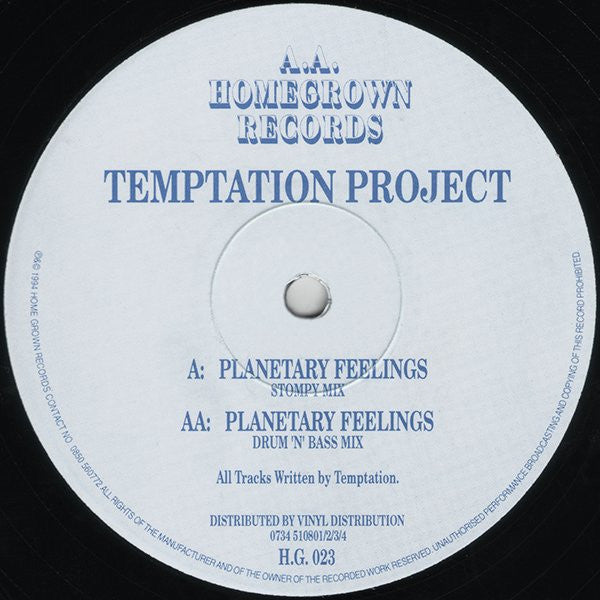 DJ Temptation : Planetary Feelings (12")