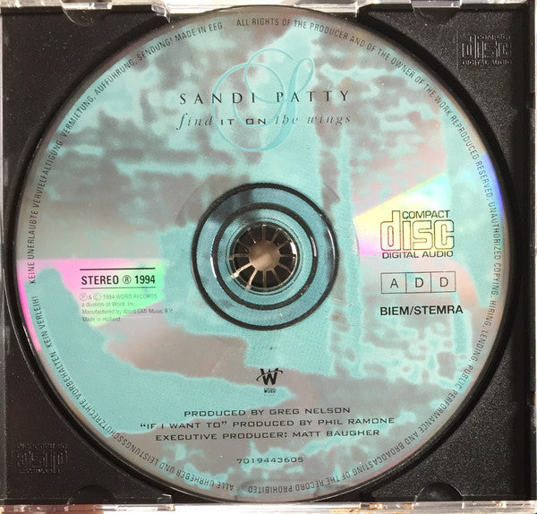Sandi Patty : Find It On The Wings (CD, Album)