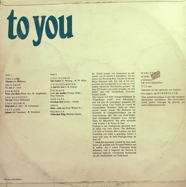 Various : To You (LP, Comp)