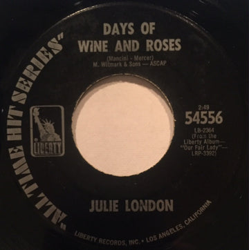 Julie London : Days Of Wine And Roses / King Of The Road (7", RE)