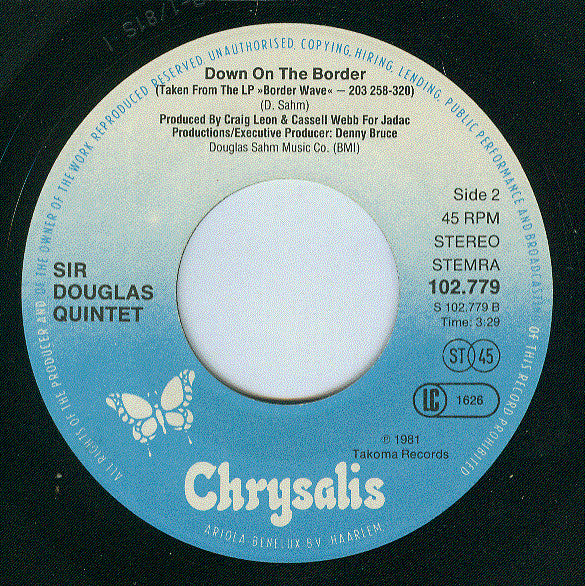 Sir Douglas Quintet : Sheila Tequila (7", Single)