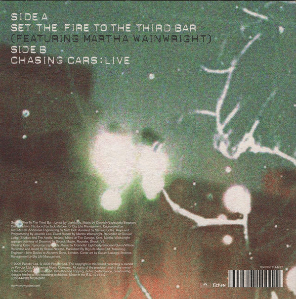Snow Patrol : Set The Fire To The Third Bar (7")