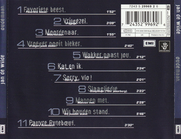 Jan De Wilde : Oude Maan (CD, Album)