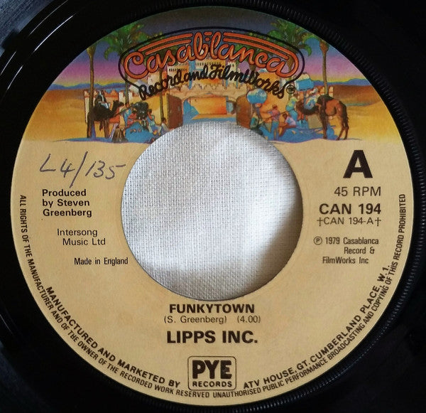 Lipps, Inc. : Funkytown (7", Single, Lar)