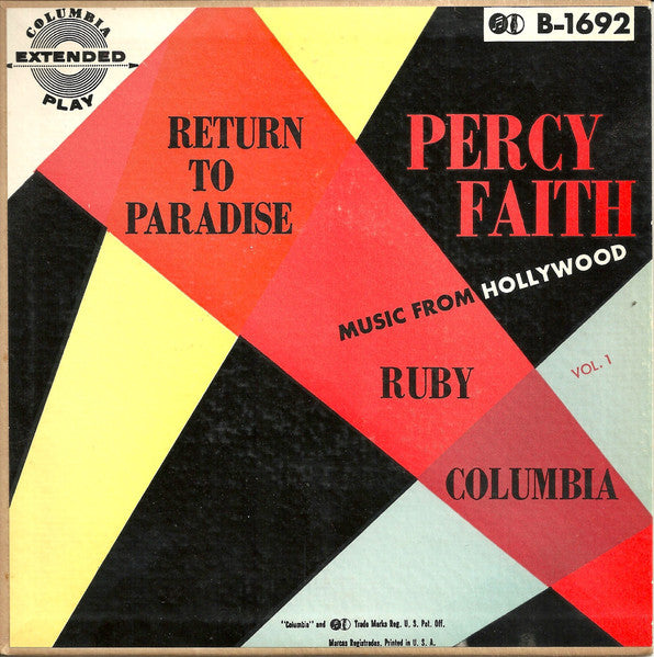 Percy Faith & His Orchestra : Return To Paradise / Ruby (7", Single)