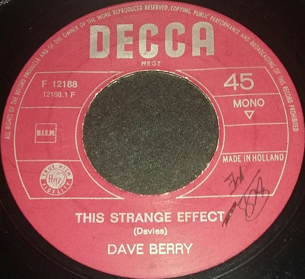 Dave Berry : This Strange Effect / Now (7", Single, Mono)