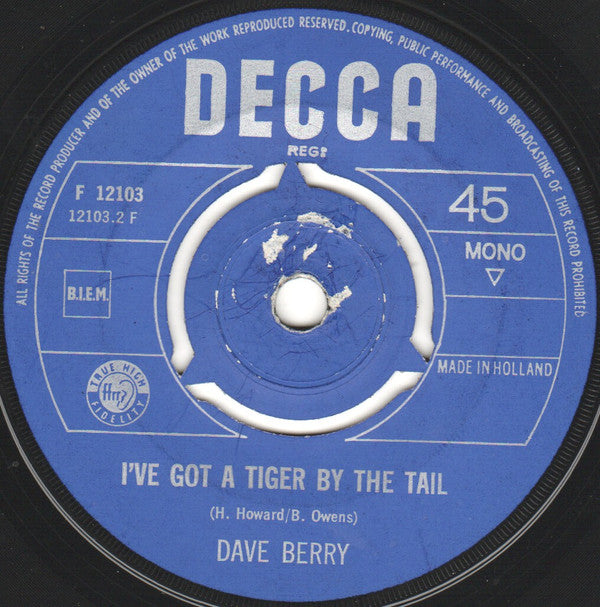 Dave Berry : Little Things / I've Got A Tiger By The Tail (7", Single, Mono)