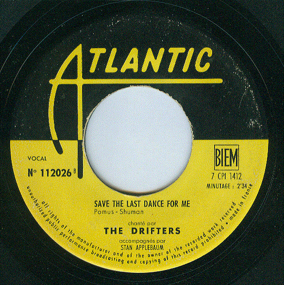 The Drifters : Nobody But Me / Save The Last Dance For Me (7", Single, 'BI)