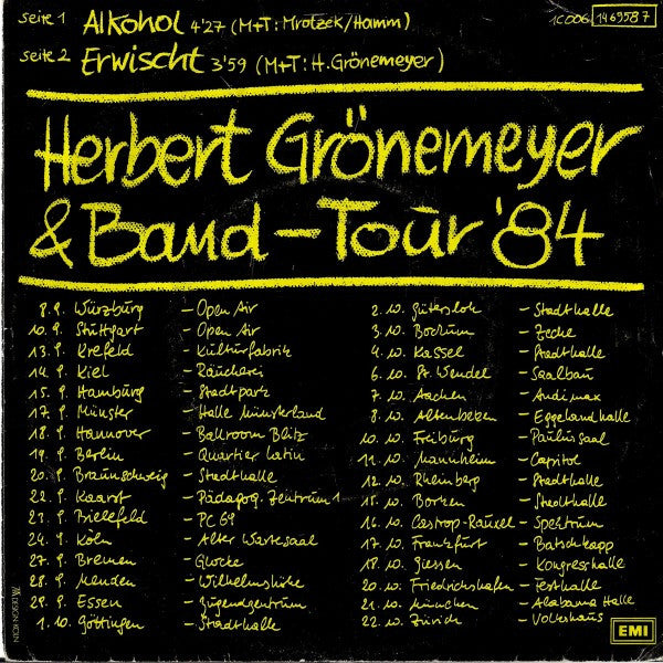 Herbert Grönemeyer : Alkohol (7", Single)