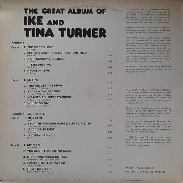 Ike & Tina Turner : The Great Album Of Ike And Tina Turner (2xLP, Comp, RE)